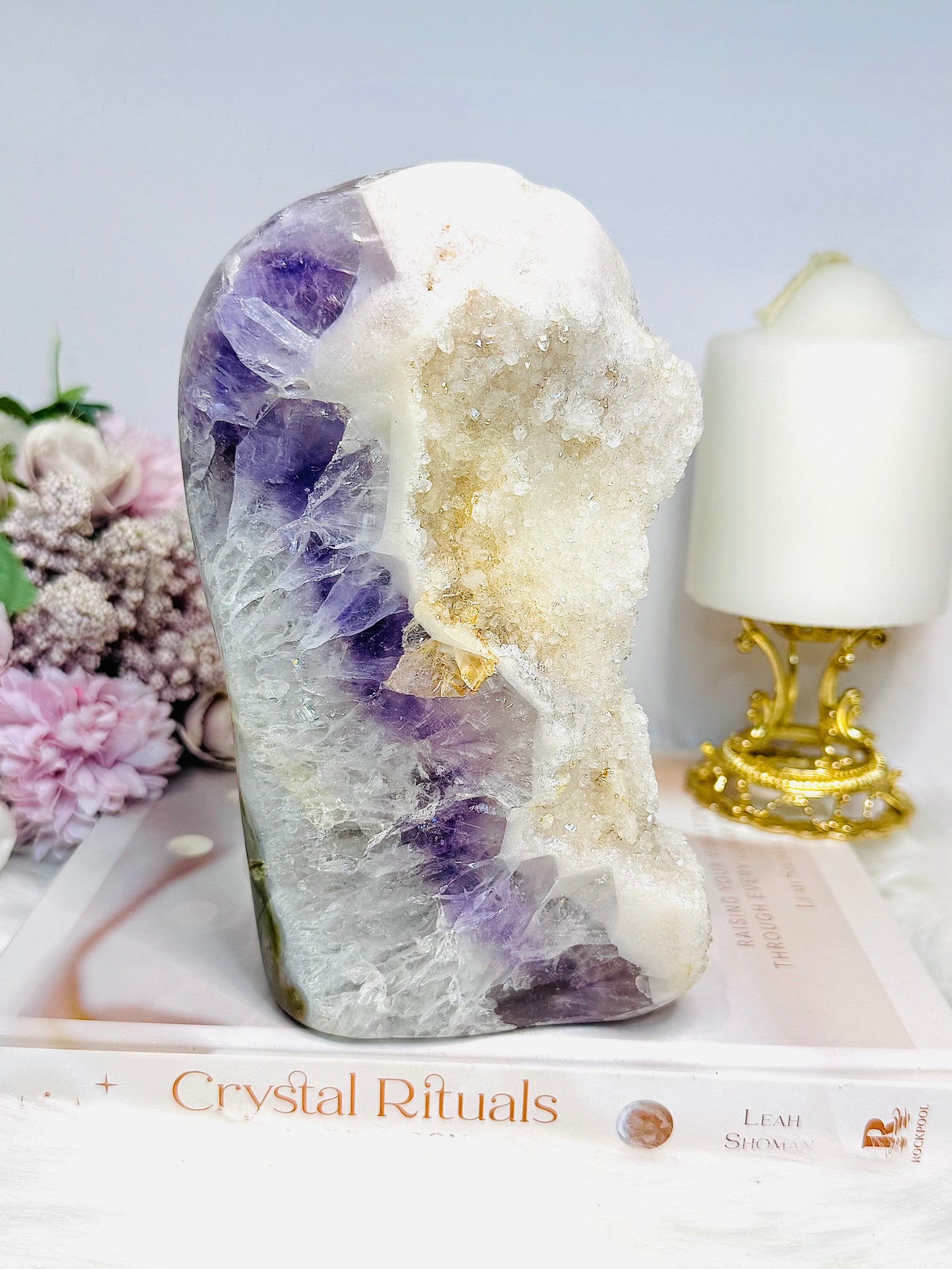 High Grade Pink Amethyst X Amethyst Sugar Druzy Freeform 17cm 1.9KG