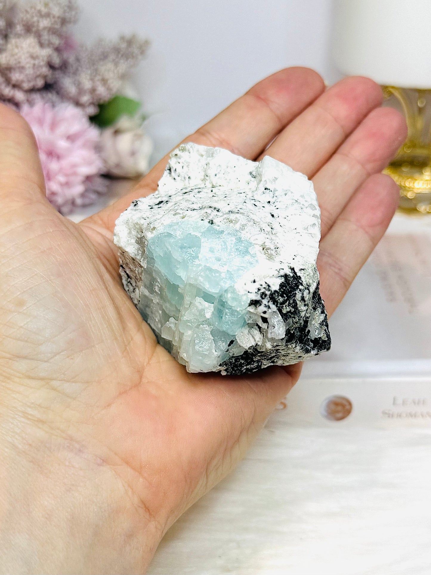 Natural Aquamarine On Matrix Specimen 224g