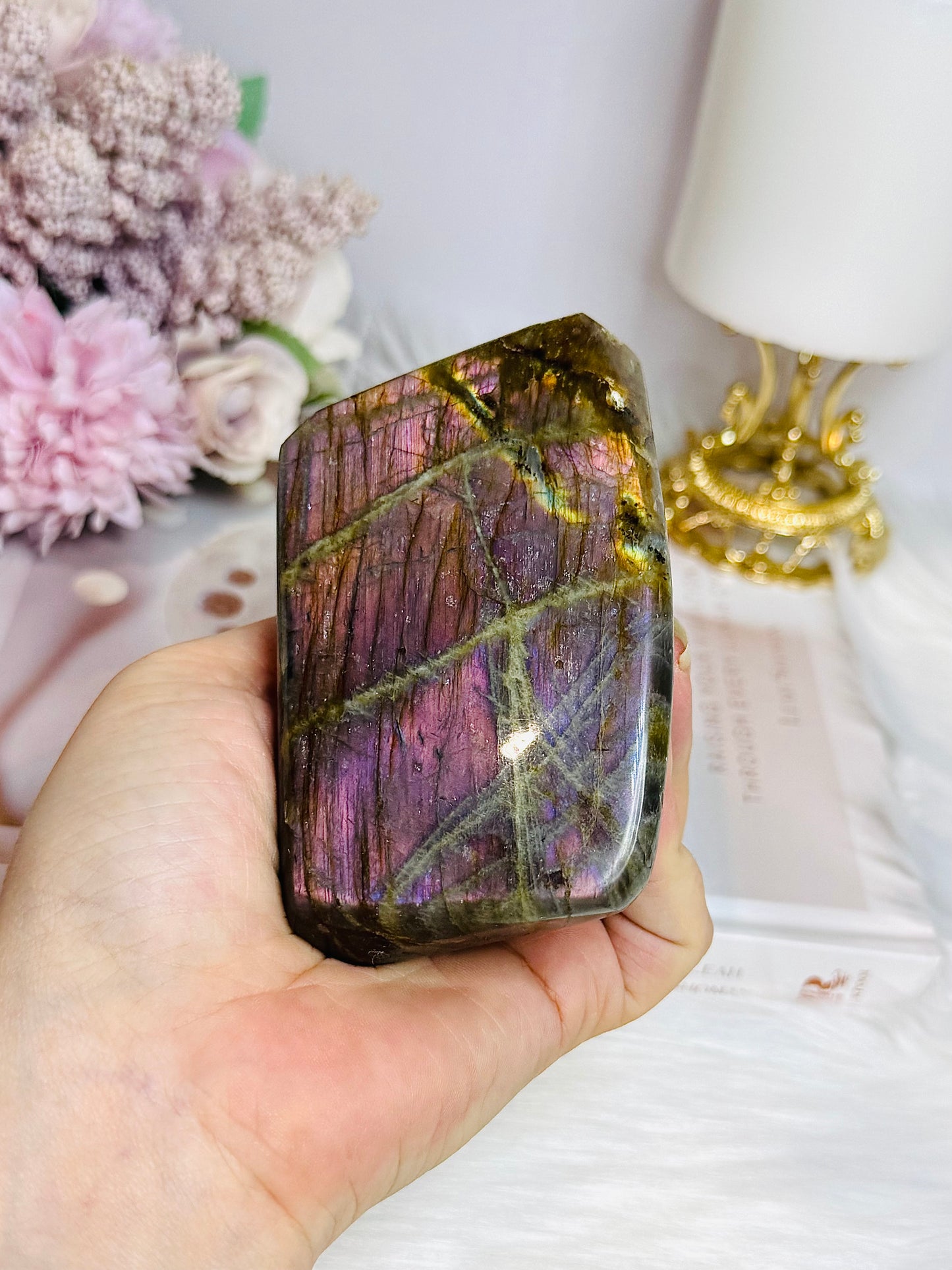 Pink & Purple Flash Labradorite Freeform 9cm 385g
