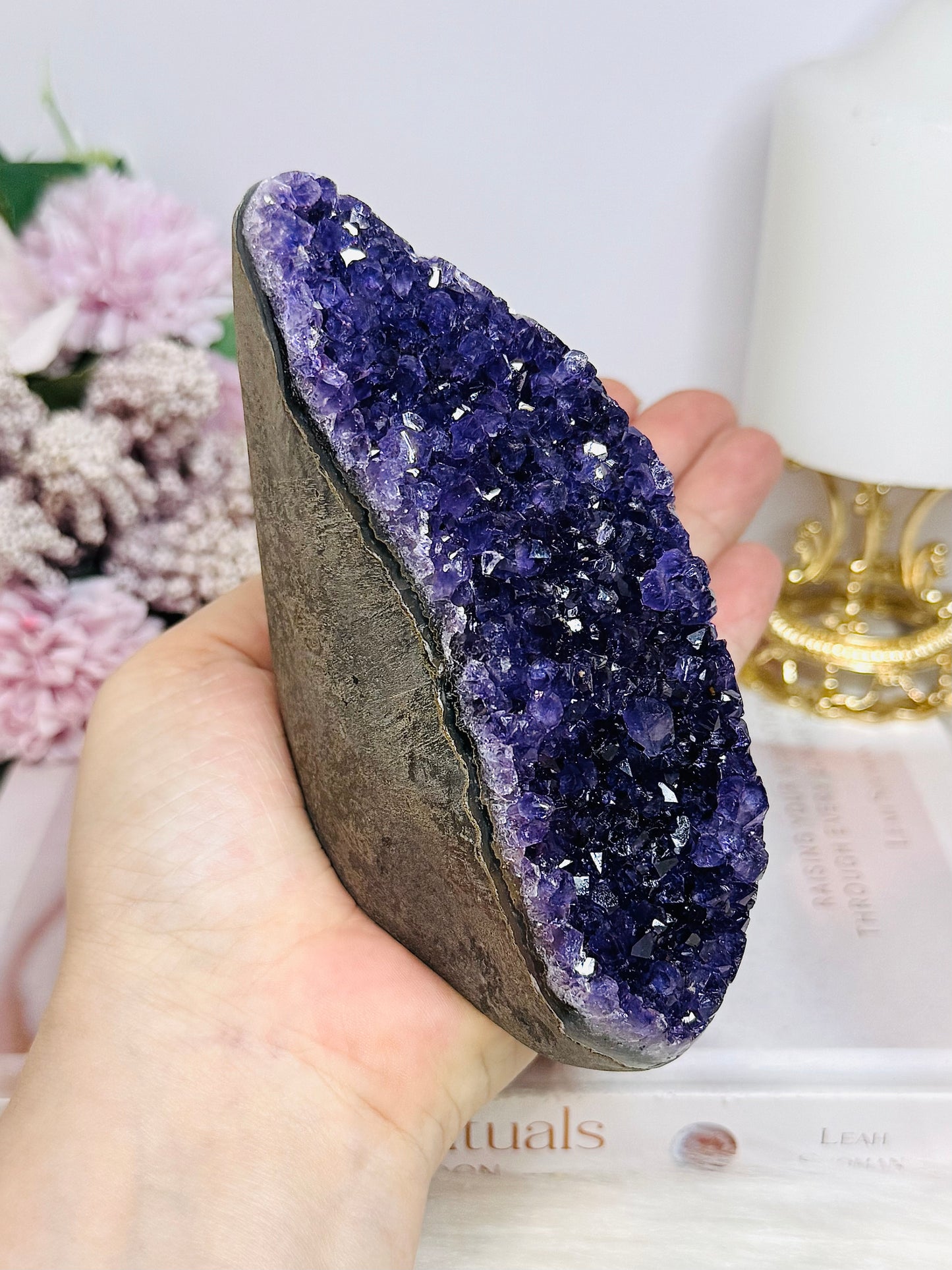 High Grade Deep Purple Amethyst Base Cut Cluster 10cm 609cm