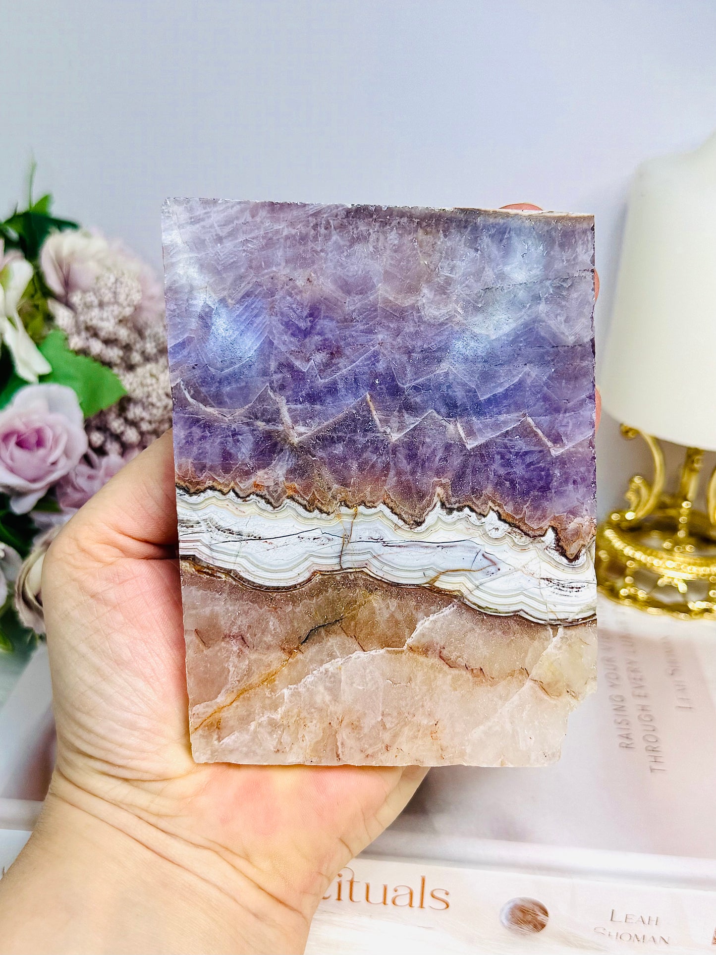 Natural Crazy Lace Amethyst Slab 11.5cm