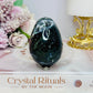 Moss Agate Druzy Egg On Stand 205g