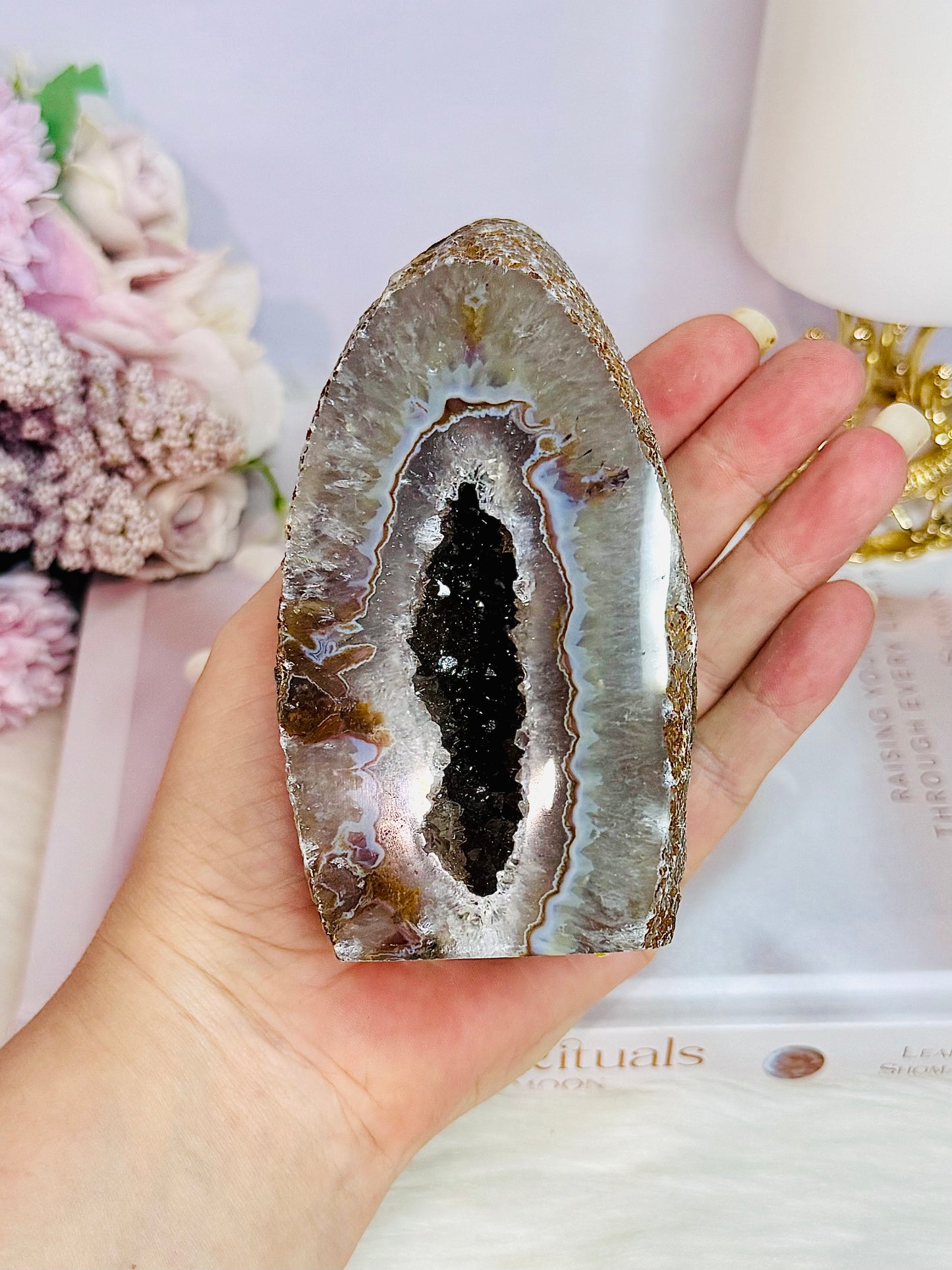 Natural Large 651gram Druzy Agate Geode