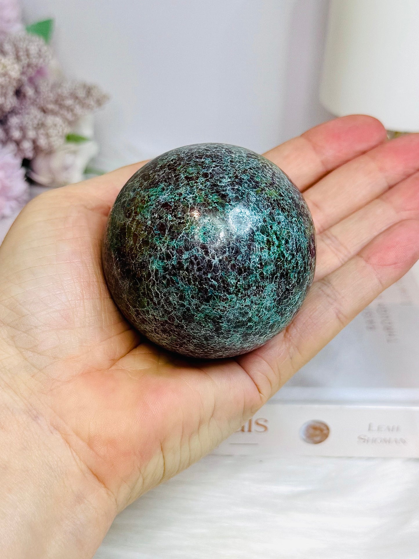 Large African Turquoise Sphere on Stand 294g