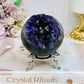 Large Druzy Amethyst Sphere on Stand 306g