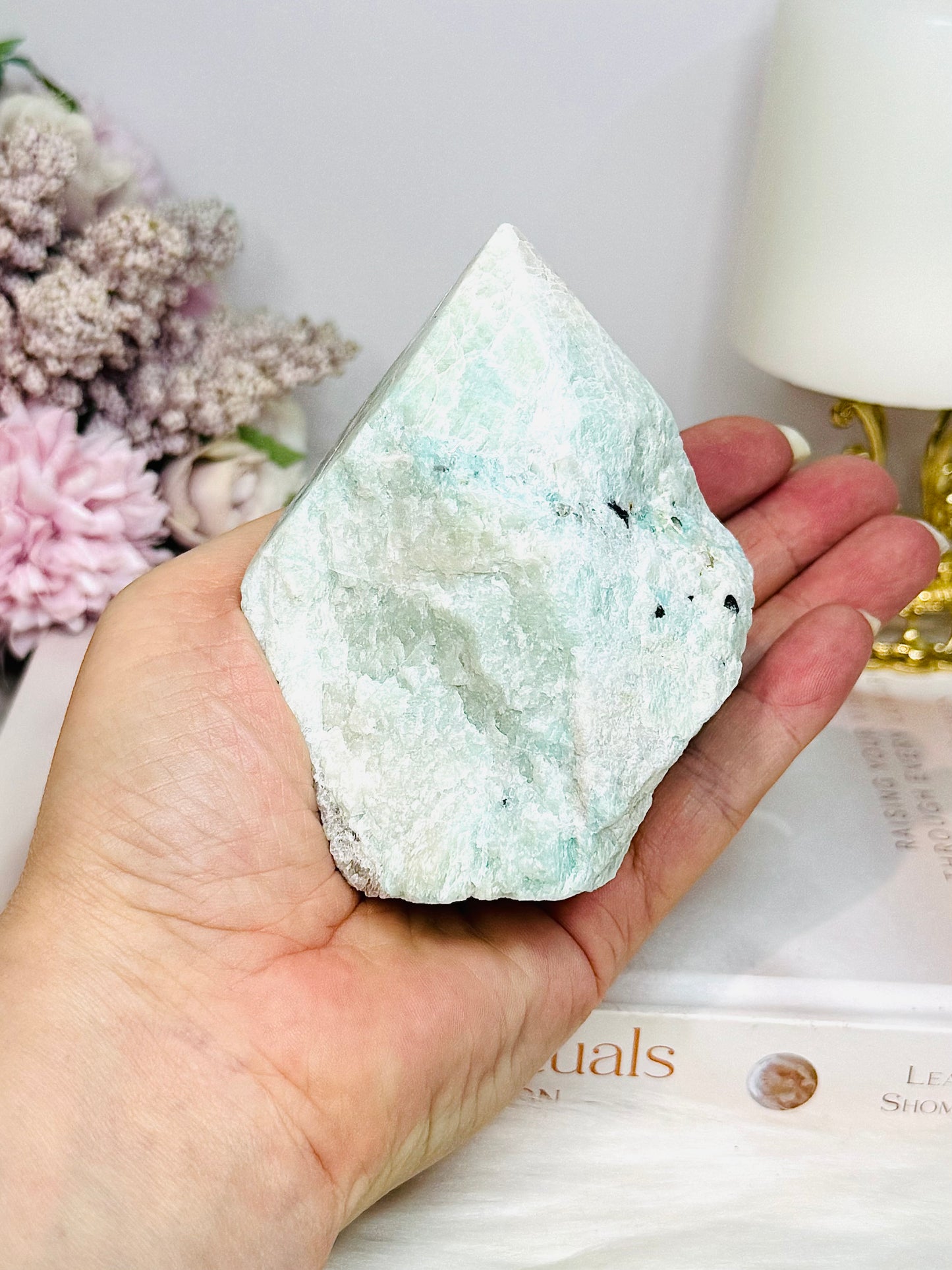Large Green Amazonite Polished Point 9.5cm
