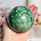 Large Moss Agate Druzy Sphere on Stand 756g