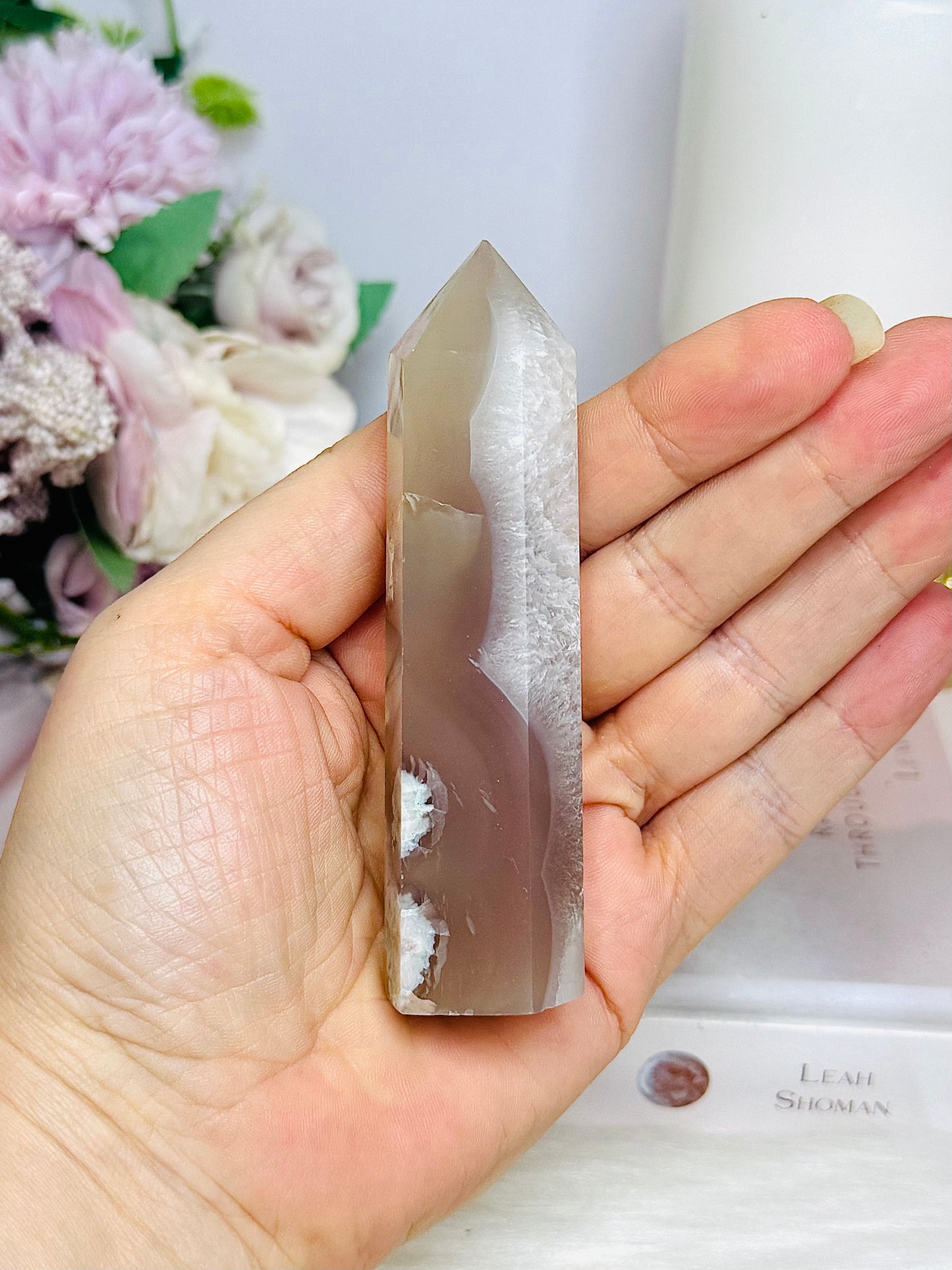 Flower Agate Tower 9.5cm