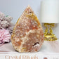 Pink Amethyst Druzy Carved Flame | Freeform 12cm 243grams