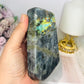 Labradorite Large Freeform 12.5cm 454g (this piece has been damaged in transit has dents on it) Reduced