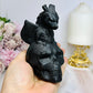 Shungite Carved Skull with Dragon 11cm