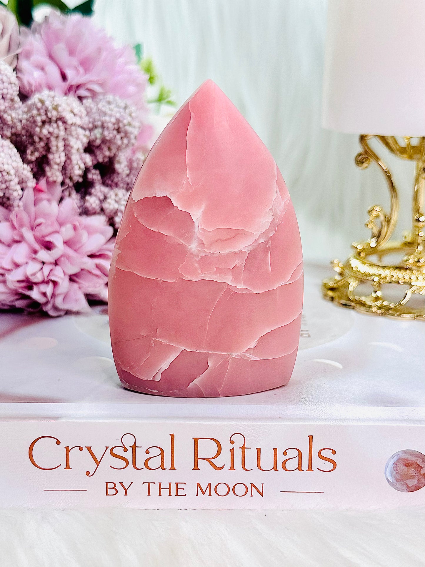 Heals The Body & Mind ~ Classy & Fabulous Pink Opal Carved Flame | Freeform 8cm