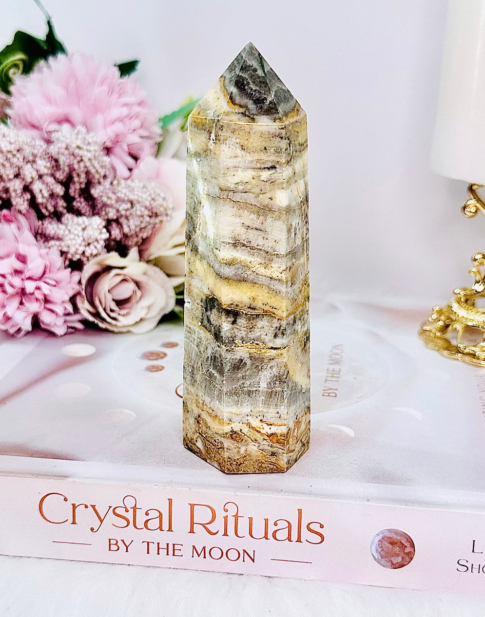 A Spiritual Cleanser ~ Gorgeous Chunky 12cm Calcite Tower