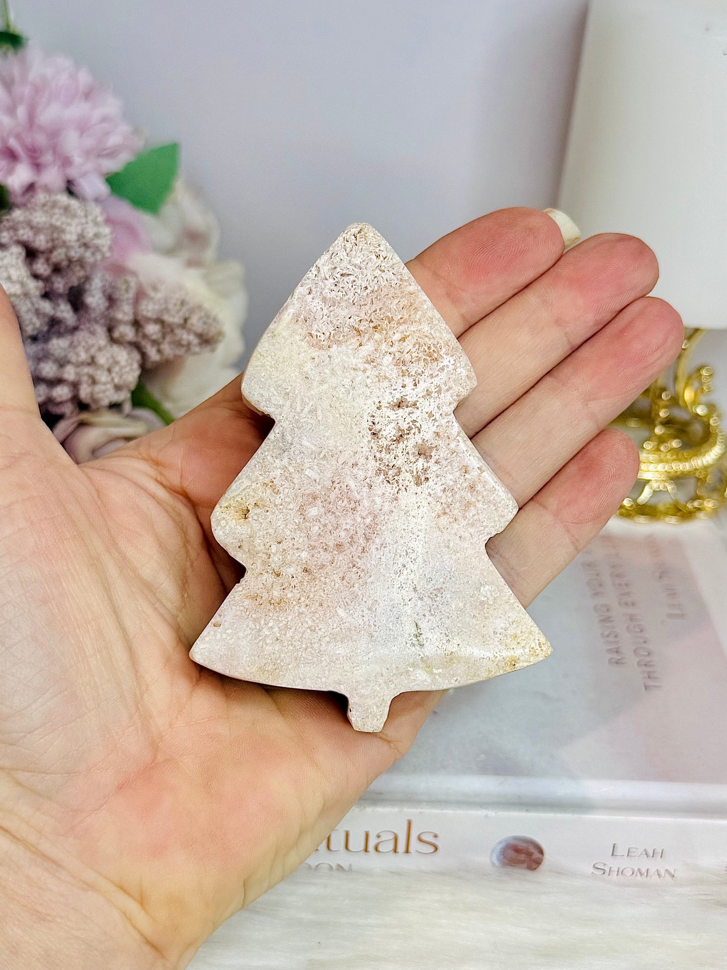 Pink Amethyst Chunky Christmas Tree 9cm On Stand