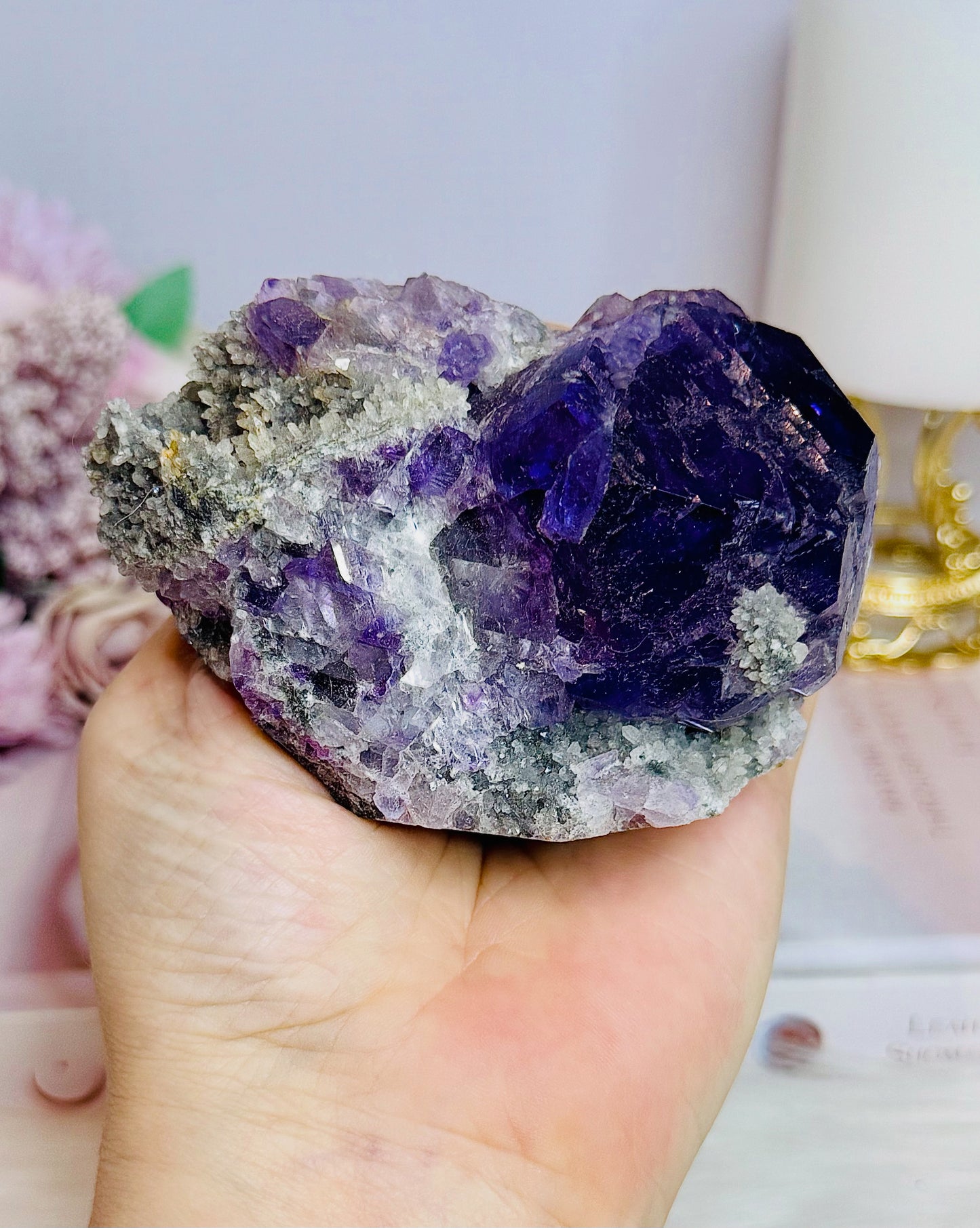 High Grade Purple Cubed Fluorite Natural Specimen 392g