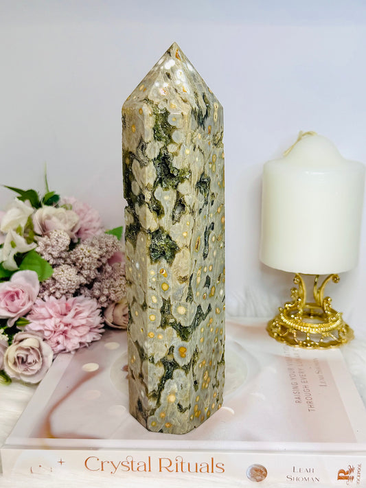 Large Ocean Jasper Druzy Tower 21.5cm 971g