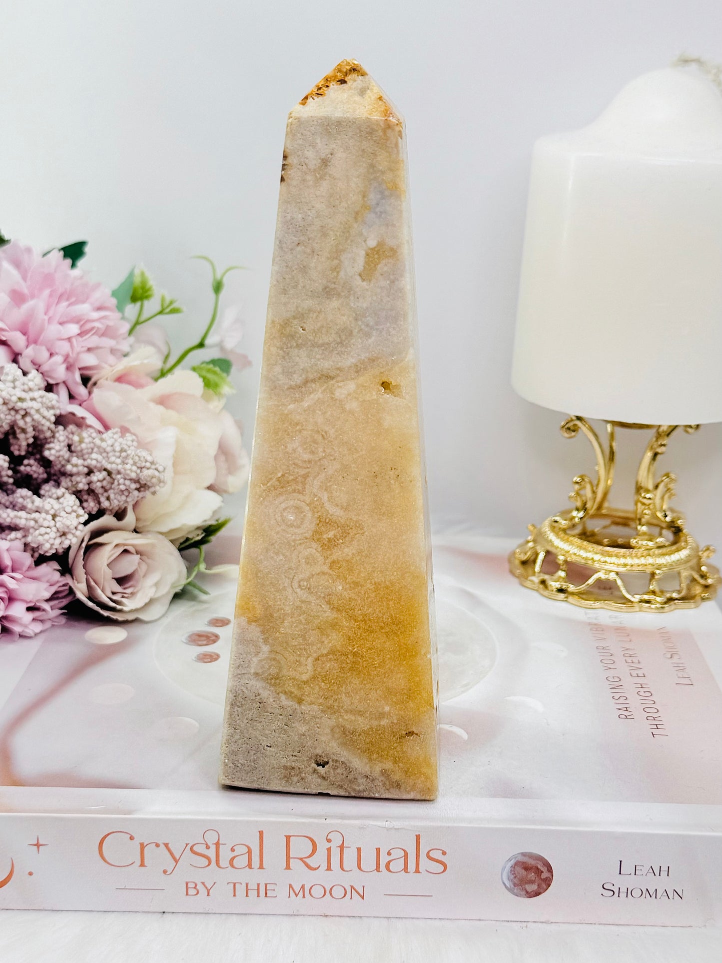 Pink Amethyst Druzy Obelisk | Tower 16cm