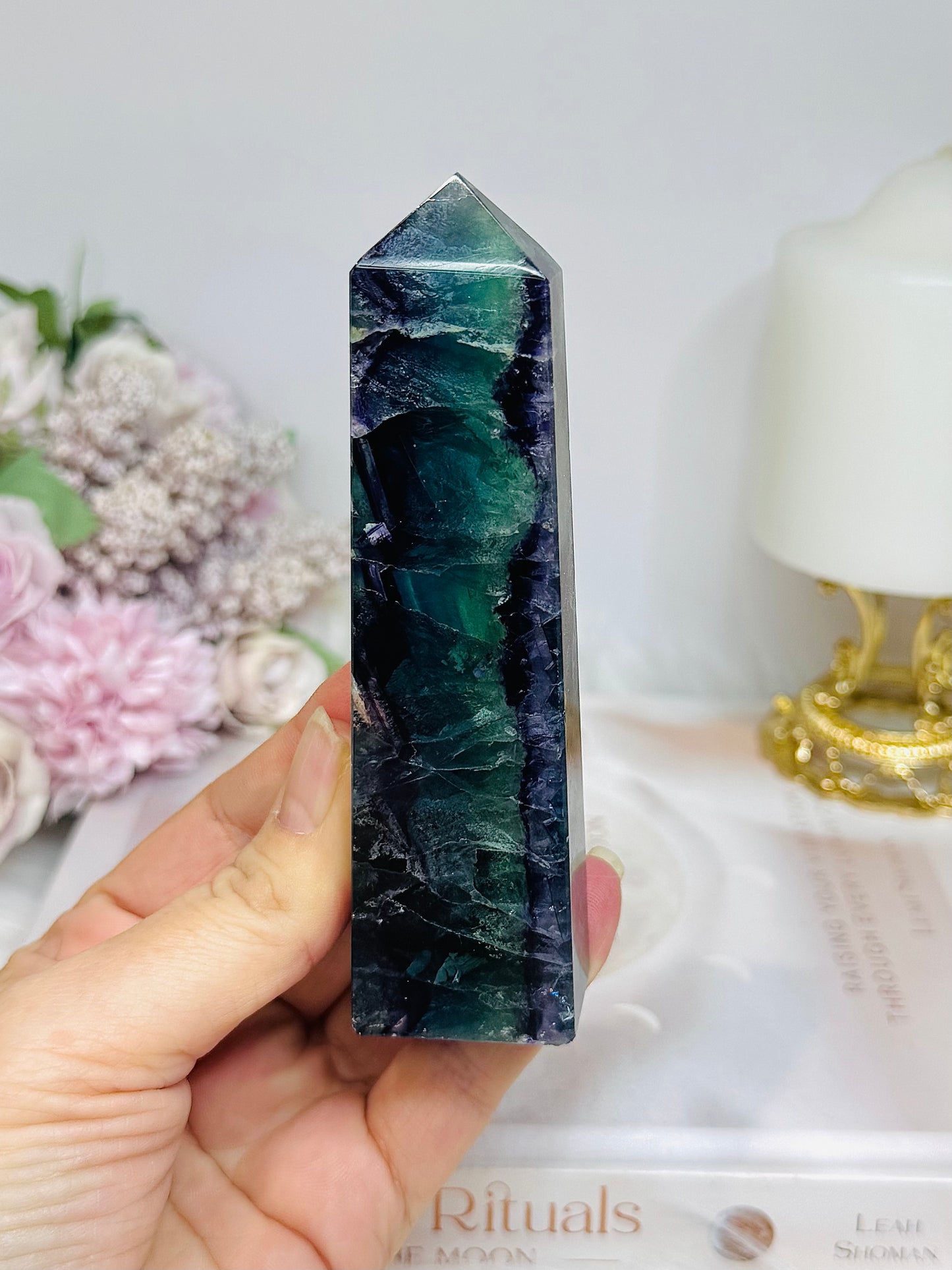 High Grade Fluorite Tower 12cm 195g