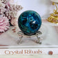 Absolutely Incredible High Grade Chrysocolla Sphere on Stand 198grams