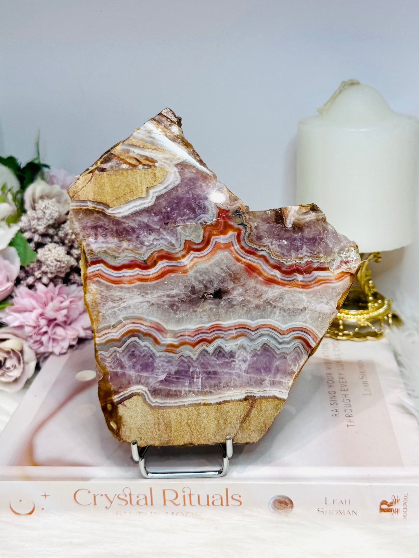 Large Natural Crazy Lace Amethyst Slab 16cm 430g
