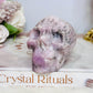 Chunky Kunzite Carved Skull 7cm
