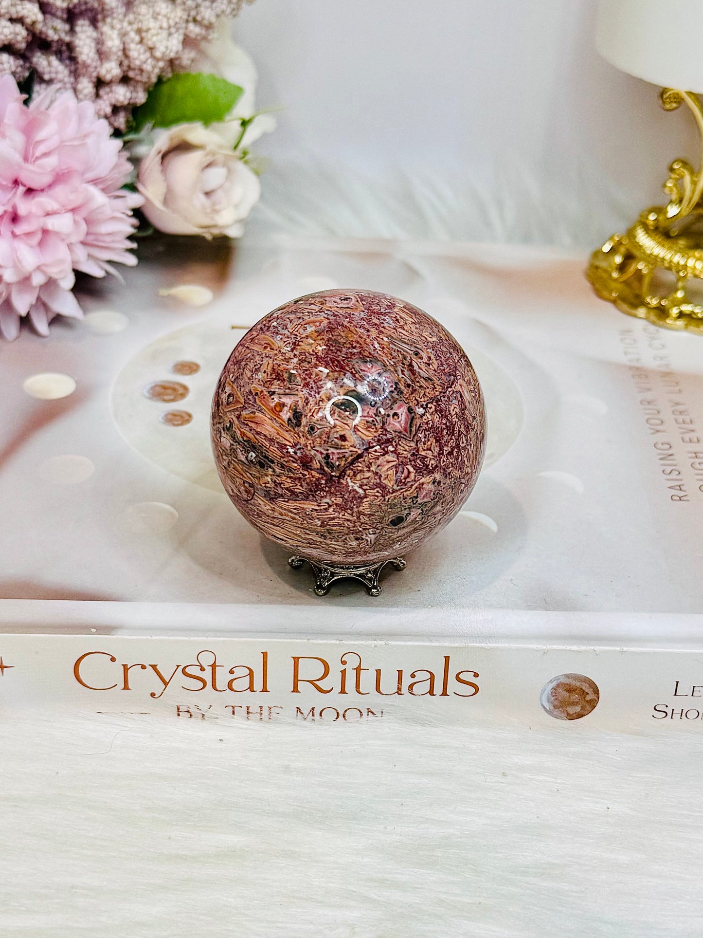 Leopard Skin Jasper Sphere on Stand 168g
