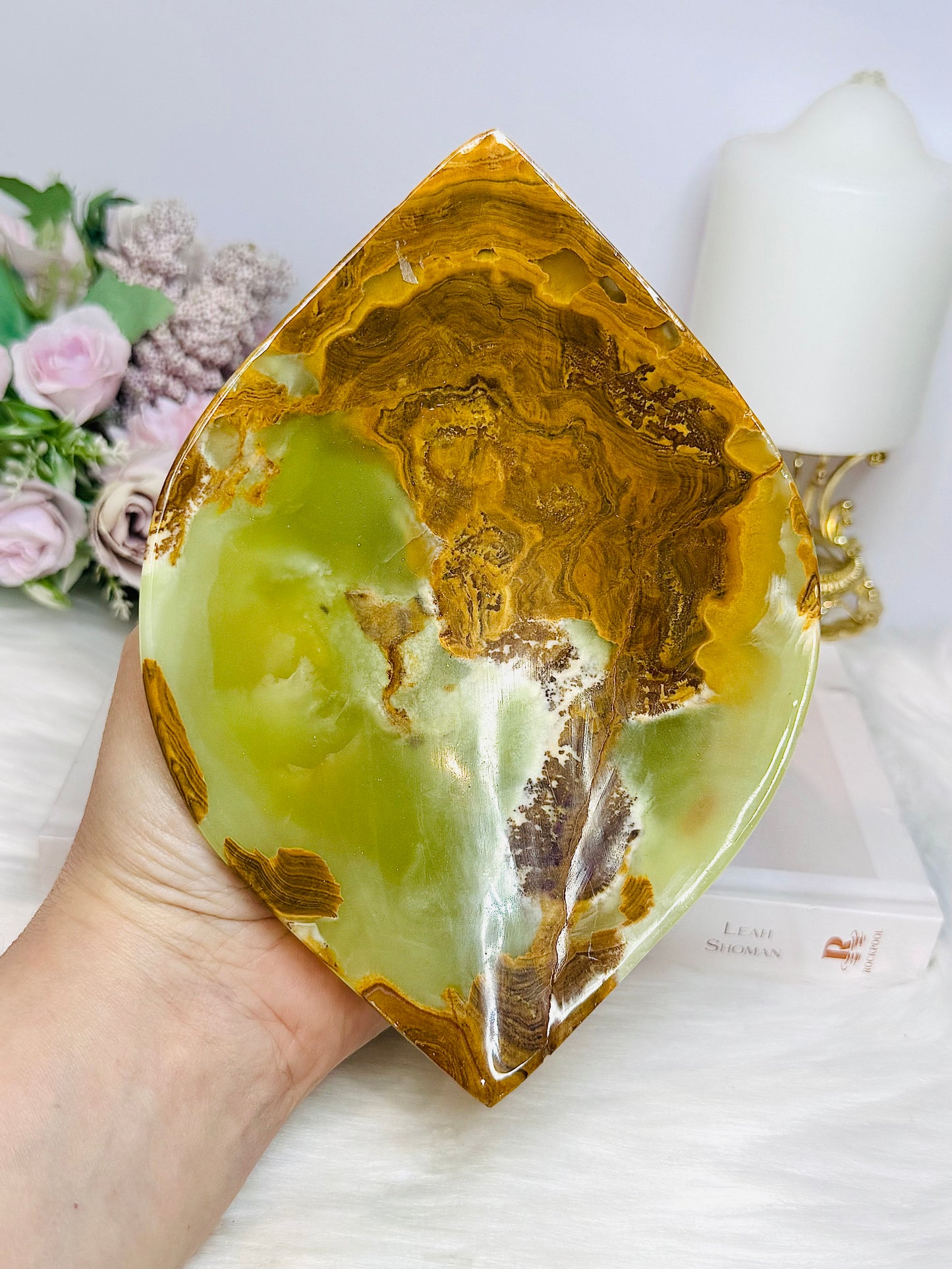 Large Green Onyx Bowl 18cm 487g
