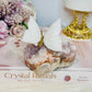 Chunky Pink Amethyst Cluster with White Jade Butterfly
