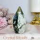 Moss Agate in Quartz Flame | Freeform 9.5cm