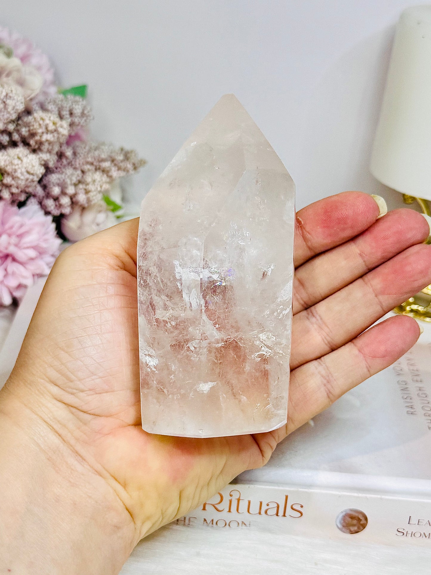 Chunky Clear Quartz Tower with Rainbows 11.5cm 369g