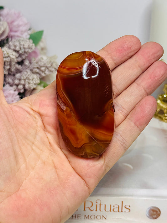 High Grade Carnelian Palm Stone