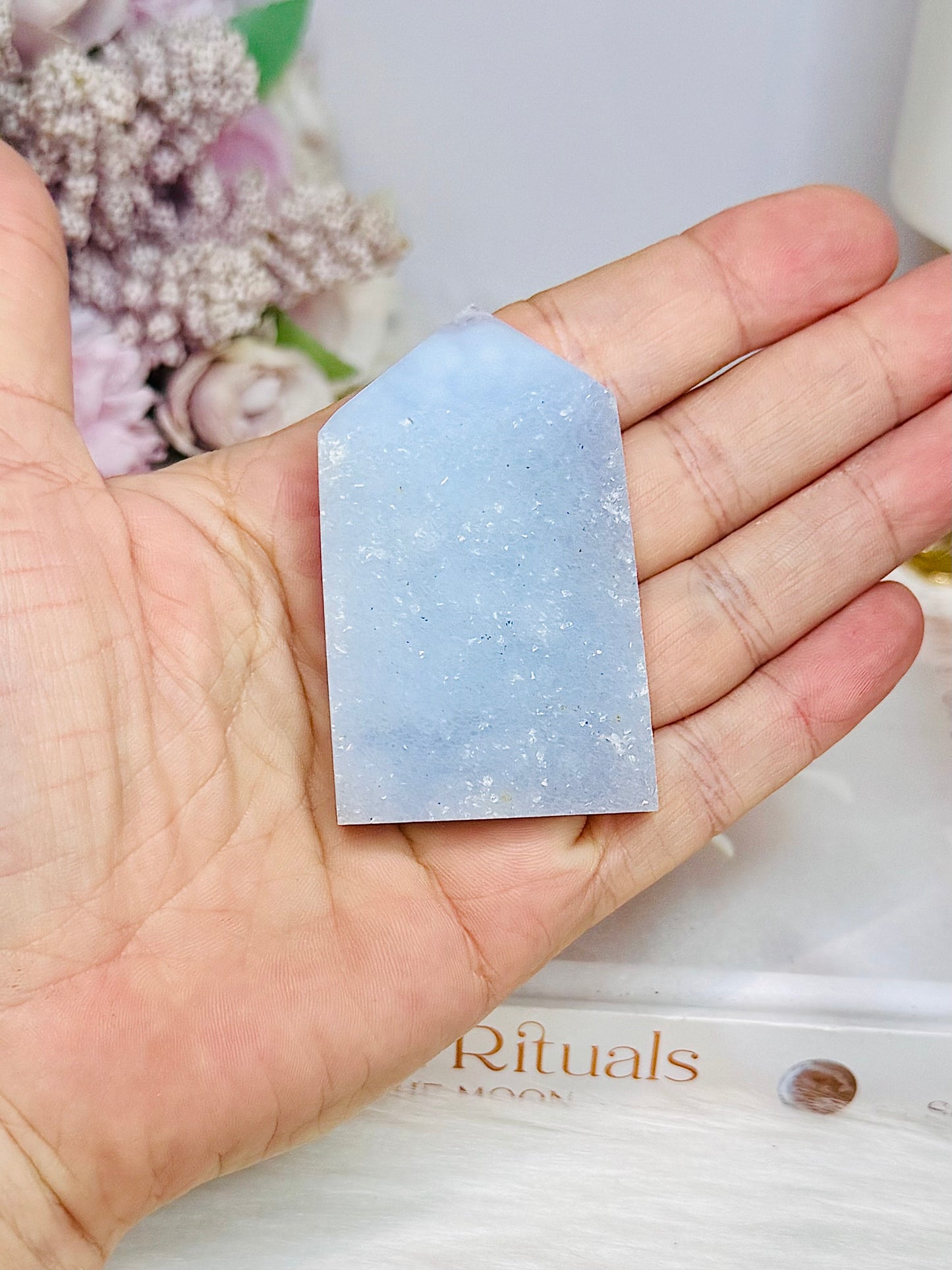Blue Lace Agate Druzy Tower 6cm