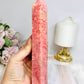 Rare Large Thulite Tower with Epidote Inclusions 20cm