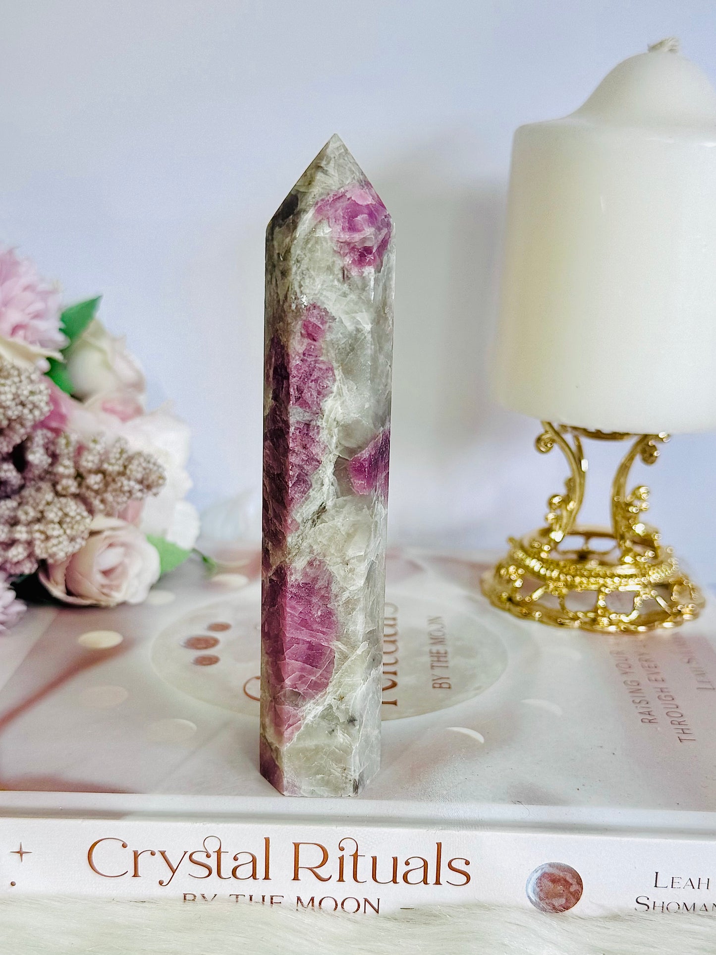 Pretty Pink Tourmaline Tower 13cm Tall