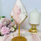 Large Pink Opal Diamond On Gold Stand 22.5cm