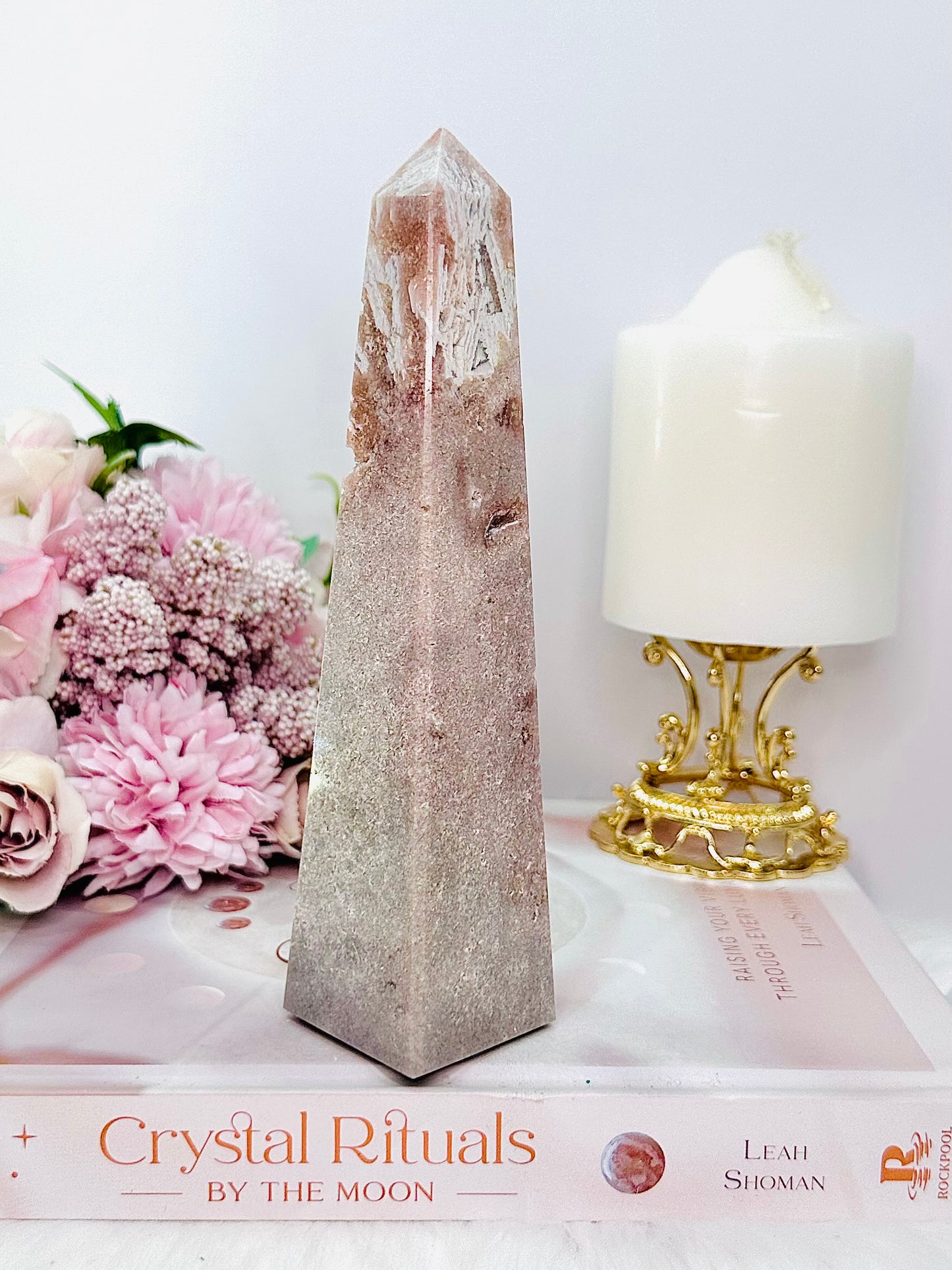 Stunning 18cm Tall Pink Amethyst Obelisk | Tower From Brazil