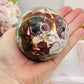 Large Gorgeous Mexican Crazy Lace Agate Druzy Sphere On Stand 552grams