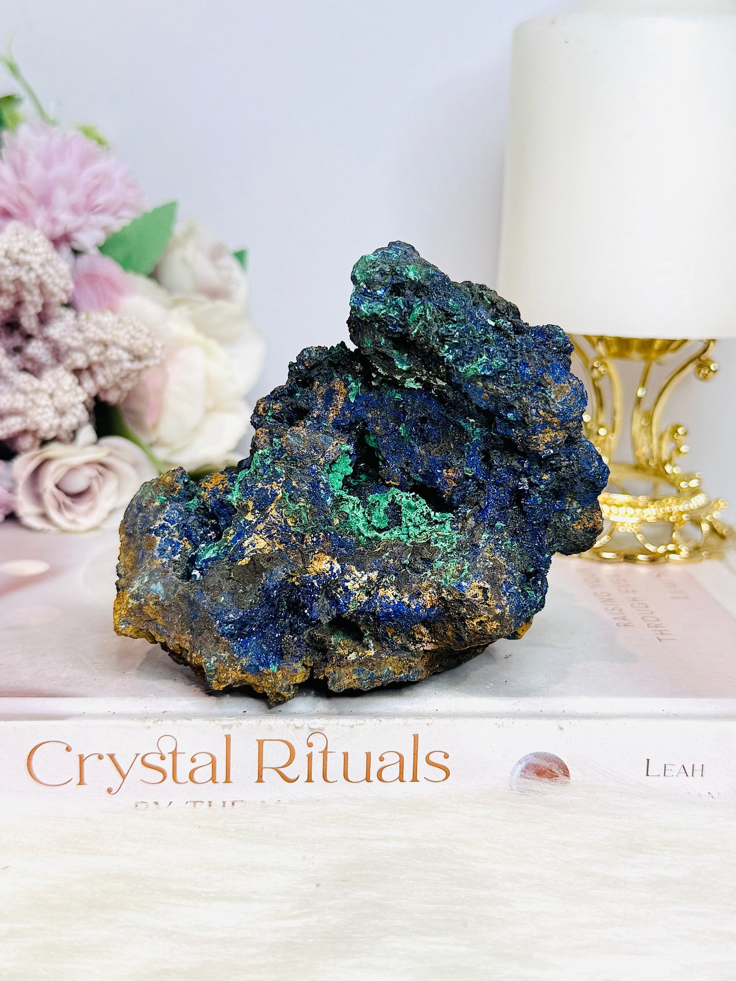 Natural Azurite with Malachite Specimen 417g