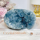 Deep Blue Celestite Cluster Freeform On Stand 11cm 966g