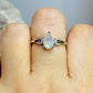Moonstone With Blue Flash Adjustable Silver Ring