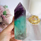 Stunning High Grade Watermelon Fluorite Chunky Tower with Rainbows 13cm