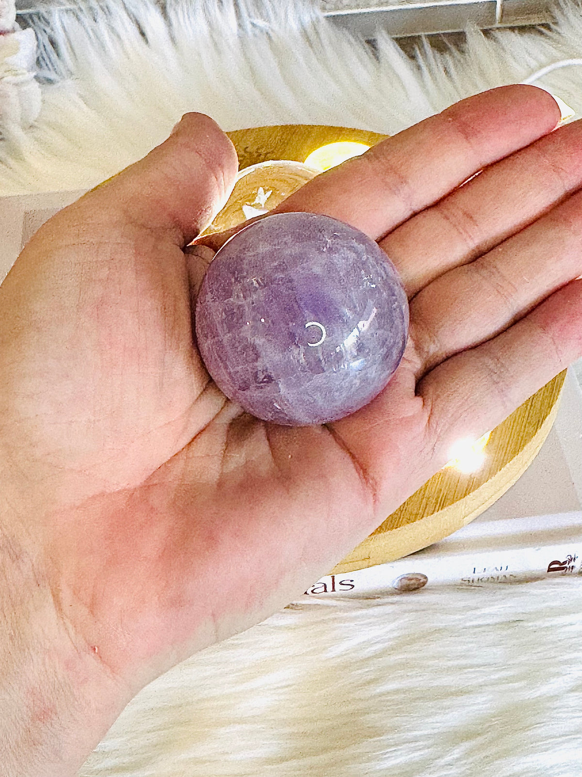 Feminine Energy ~ Large Light Stand 20cm with Glass Fairy Sphere, 3 Amethyst Spheres, Rose Quartz Sphere & 2 Pink Amethyst Spheres