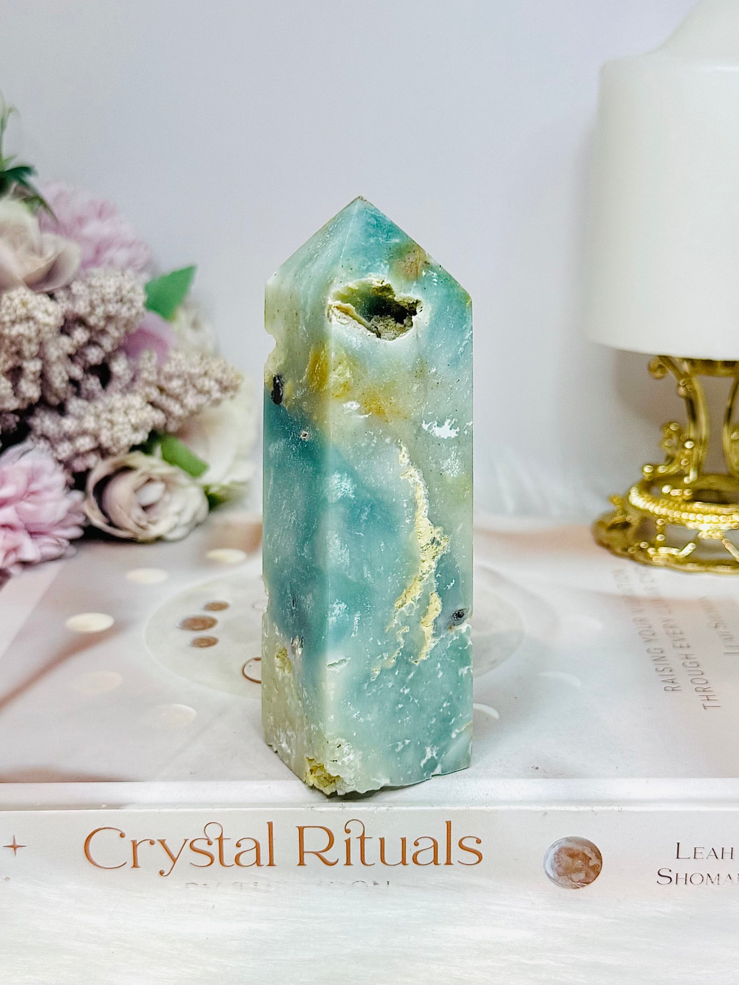 Blue Sky Stone Quartz Druzy Tower 11cm