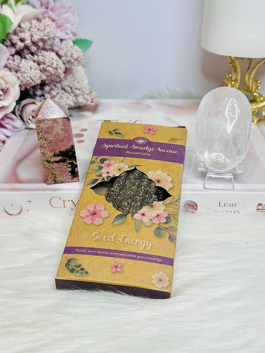 🎁 Christmas Gift Pack ~ Pack Rosemary Smudge Sticks, Rhodonite Tower & Clear Quartz Palm Stone 🎁