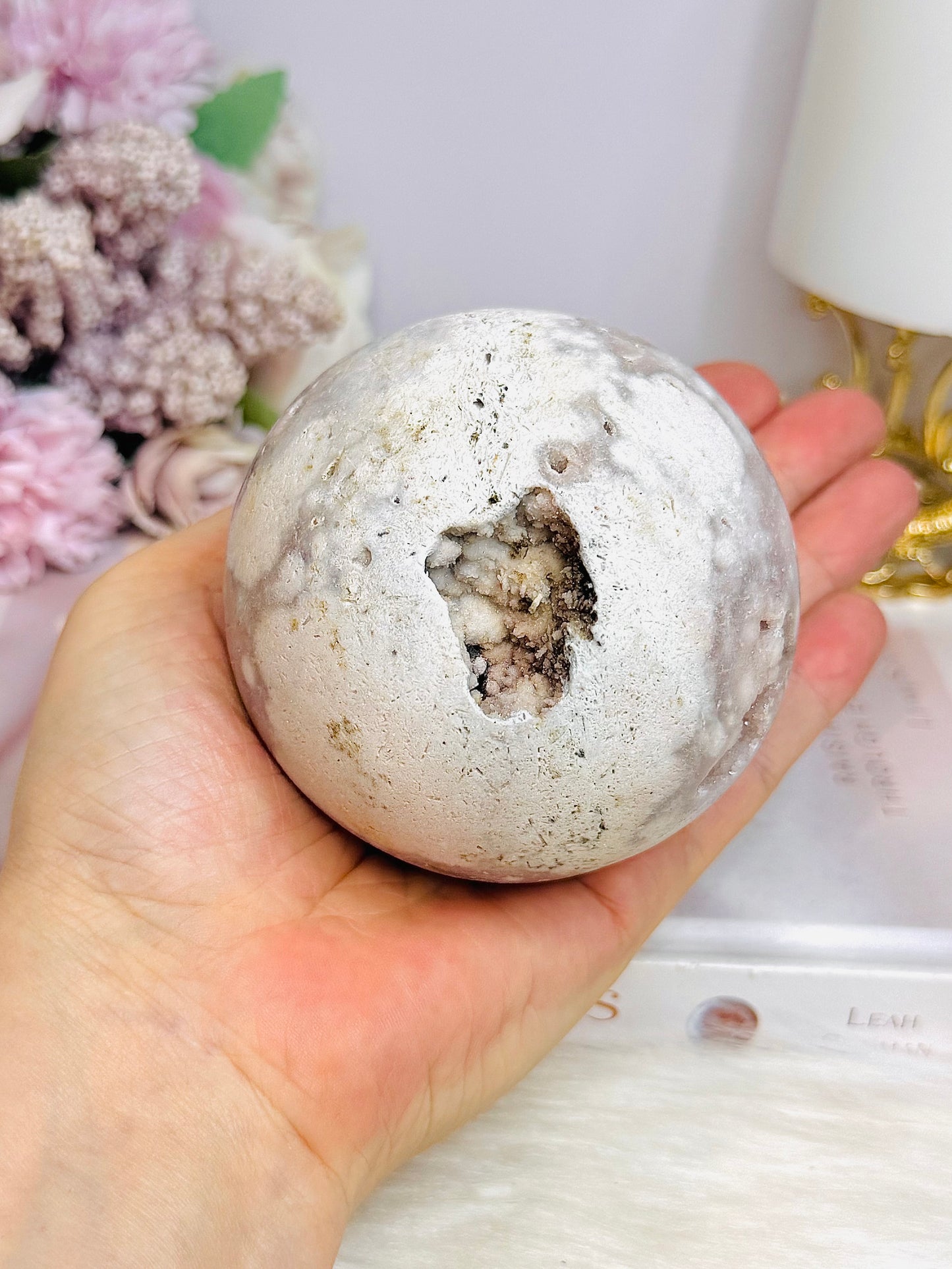 Pink Amethyst Druzy Sphere 562g