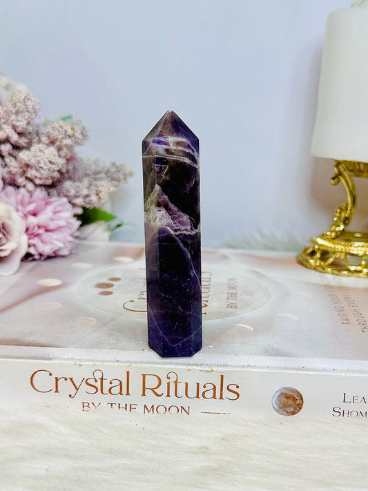 Chevron Amethyst Tower 9cm