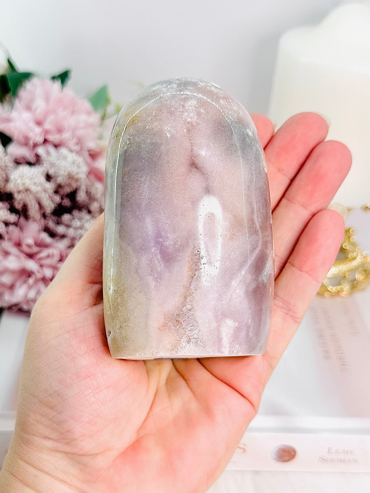 Incredibly Beautiful Druzy Pink Amethyst Polished Freeform From Brazil 10cm 363grams