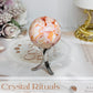 Carnelian Flower Sphere on Stand 109g