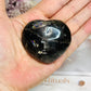 Chunky Black Moonstone Carved Heart with Rainbows 5.5cm