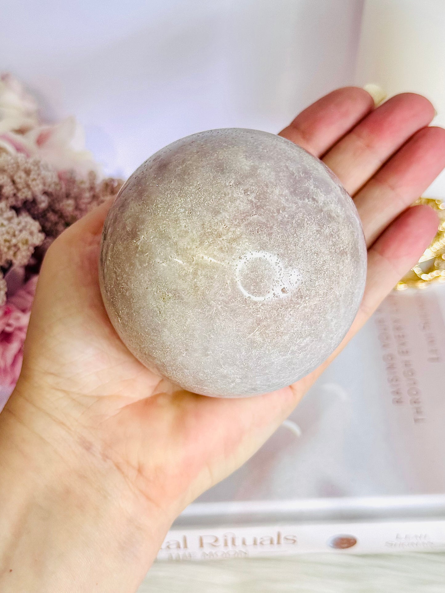 Stunning Large Natural Druzy Pink Amethyst Sphere On Stand 601grams